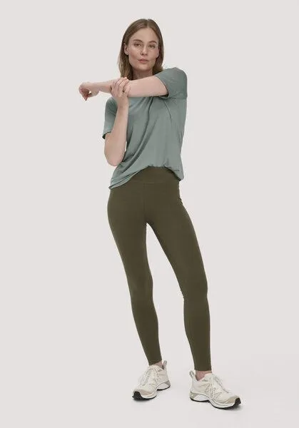 hessnatur hessnatur Leggings Medium Cut ACTIVE LIGHT aus Bio-Baumwolle, Goldoliv, – Produktbild 1 von 4