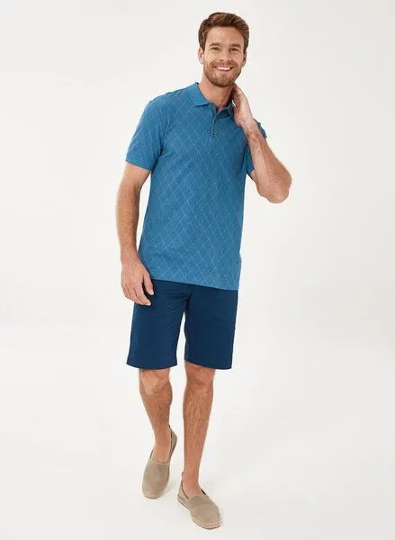 ORGANICATION ORGANICATION Poloshirt aus Bio-Baumwolle mit Allover-Print, Ocean, – Produktbild 2 von 4