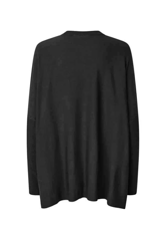 MASAI MASAI Strickpullover MaFronia Luftige Weite, feiner Griff, dezentes Design, Schwarz, – Produktbild 3 von 5