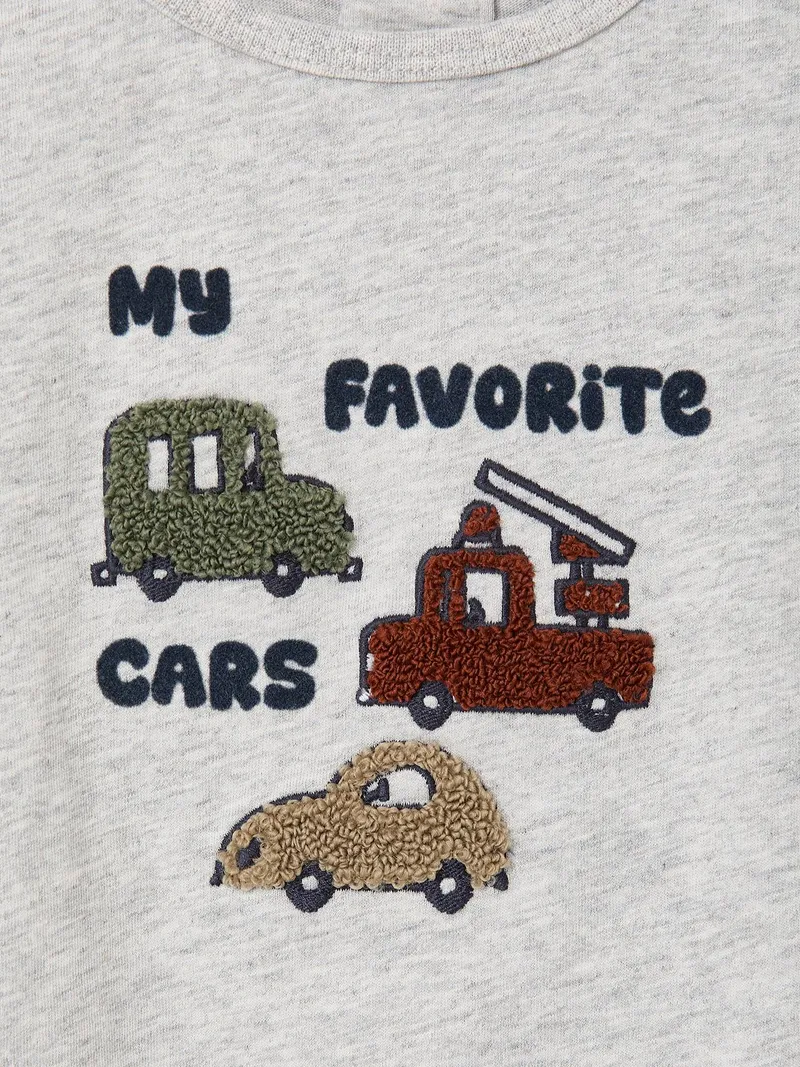 Vertbaudet Baby Shirt mit Druckknöpfen hinten, Grau meliert, – Produktbild 2 von 4