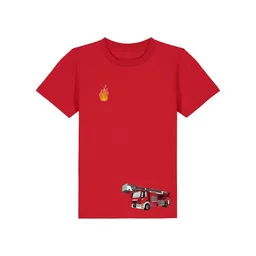 Spangeltangel Spangeltangel Kinder-T-shirt "Feuerwehr" rot, Biobaumwolle – Produktbild 1 von 1