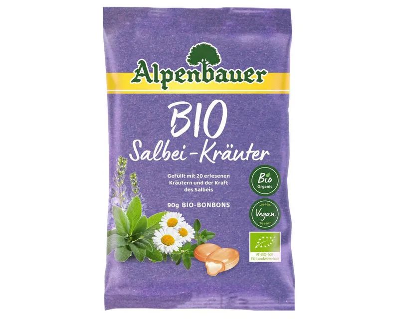 Alpenbauer Alpenbauer Süßigkeit, Alpenbauer Bio Salbei Kräuter Bonbons wilder Salbei 90g 3er Pack – Produktbild 2 von 3