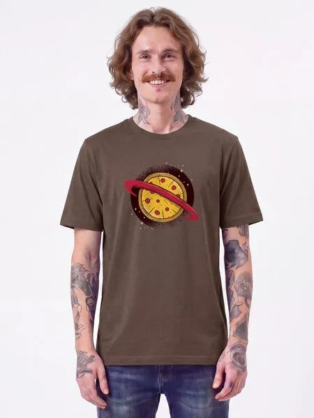 watapparel watapparel T-Shirt Unisex Pizza Planet, Mocha, – Produktbild 2 von 2
