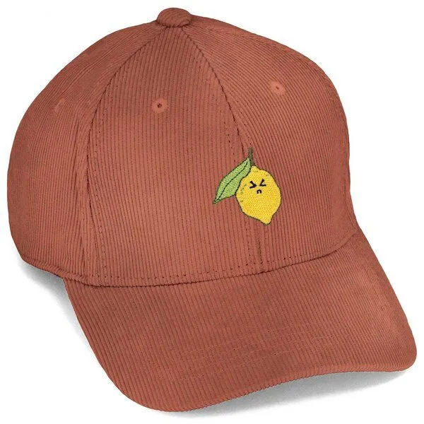 LIGARTI Bestickte Cord Cap – Zitrone – LIGARTI Tiermanufaktur, Terracotta, – Produktbild 1 von 4