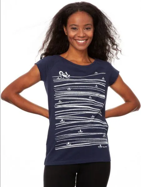 FellHerz FellHerz Damen T-Shirt Summertime, Dunkelblau, – Produktbild 2 von 5