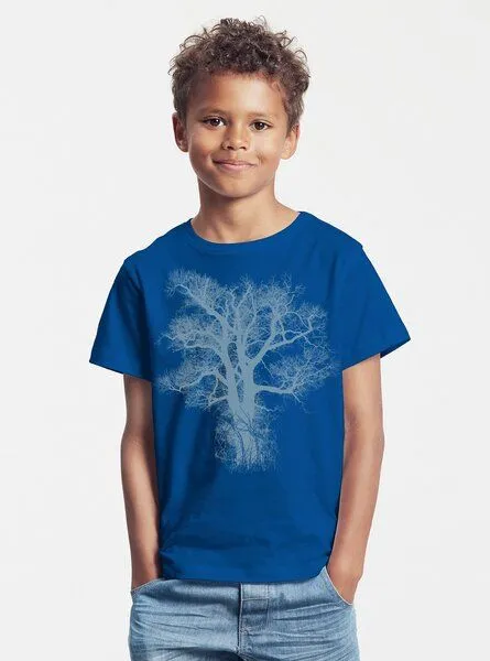 Peaces.bio - handbedruckte Biomode Peaces.bio - handbedruckte Biomode Bio-Kinder T-Shirt Chestnut, Königsblau, – Produktbild 2 von 2