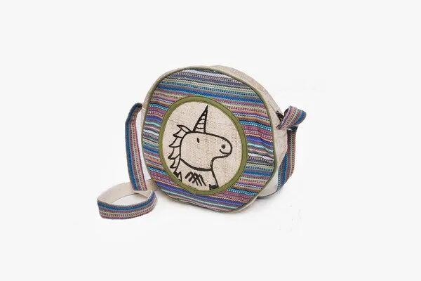 Himal Hemp Himal Hemp HH Einhorn Umhängetasche rund aus wildem Hanf und Baumwolle, Bunt, – Produktbild 2 von 4