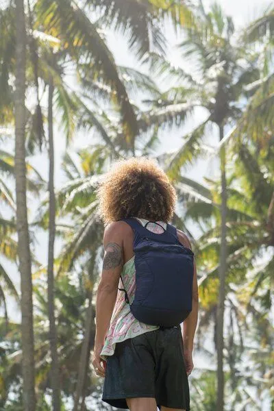 Ticket to the Moon Ticket to the Moon Ultraleicht Rucksack "Backpack Plus" (25l) aus upcyceltem Nylon, Navy blau, – Produktbild 4 von 4