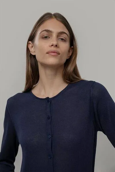 Rifò Rifò Feinstrick Cardigan Vanessa, Blue mora (blau), – Produktbild 2 von 4