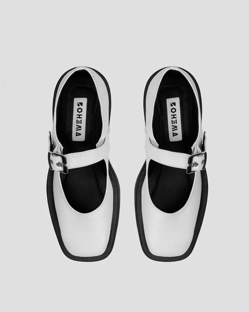 BOHEMA BOHEMA Damen vegan Squared Pumps Weiß, Weiß, – Produktbild 2 von 2