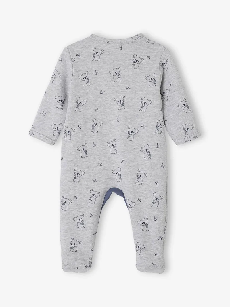 Vertbaudet Baby Sweat-Strampler mit Koala-Motiv, Grau meliert, – Produktbild 2 von 3