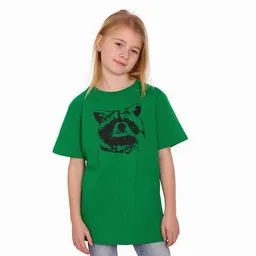 HANDGEDRUCKT HANDGEDRUCKT "Waschbär" Kinder T-Shirt Baumwolle (kbA) – Produktbild 1 von 1