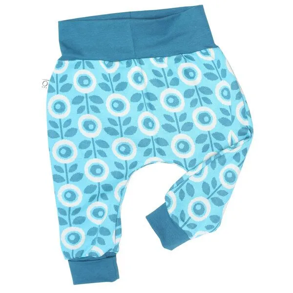 Frija Omina Frija Omina Mitwachsende Jaquard-Krabbelhose Jacki, Blume petrol (blau), – Produktbild 2 von 2
