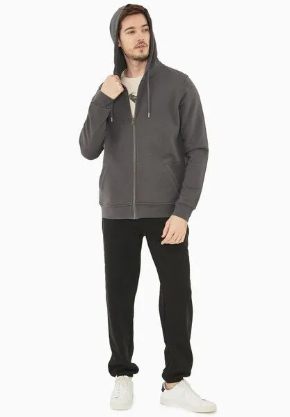 ORGANICATION ORGANICATION Sweatjacke aus Bio-Baumwolle, Asphalt, – Produktbild 2 von 4