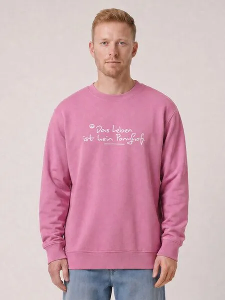 watapparel watapparel Sweatshirt Unisex Das Leben ist kein Ponyhof, Bubble pink, – Produktbild 2 von 2