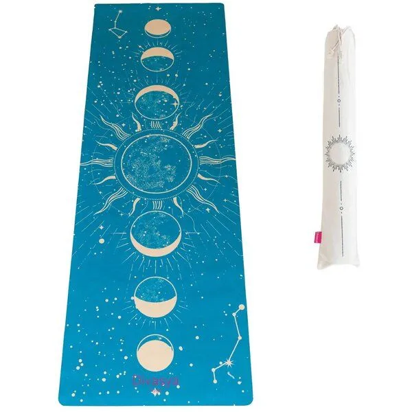 Divasya Divasya Reise Yogamatte aus Naturkautschuk & recycelter Mikrofaser, Blau - blue moon, – Produktbild 5 von 5