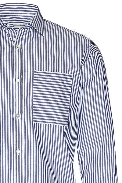 Wunderwerk Wunderwerk Herrenhemd aus Bio-Baumwolle "Metro shirt slim bold stripe", Blau (white with blue 16), – Produktbild 3 von 4