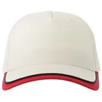 Atlantis Headwear Atlantis Headwear Atlantis Kinder Basecap - Klettverschluss, mehrfarbig, Bio-Baumwolle, Weiss/rot, – Produktbild 1 von 1