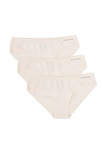 ORGANICATION ORGANICATION ESSENTIALS-KUMRU-Slip aus supersoftem TENCEL Modal-Mix im 3er-Pack, Off white, – Produktbild 1 von 4