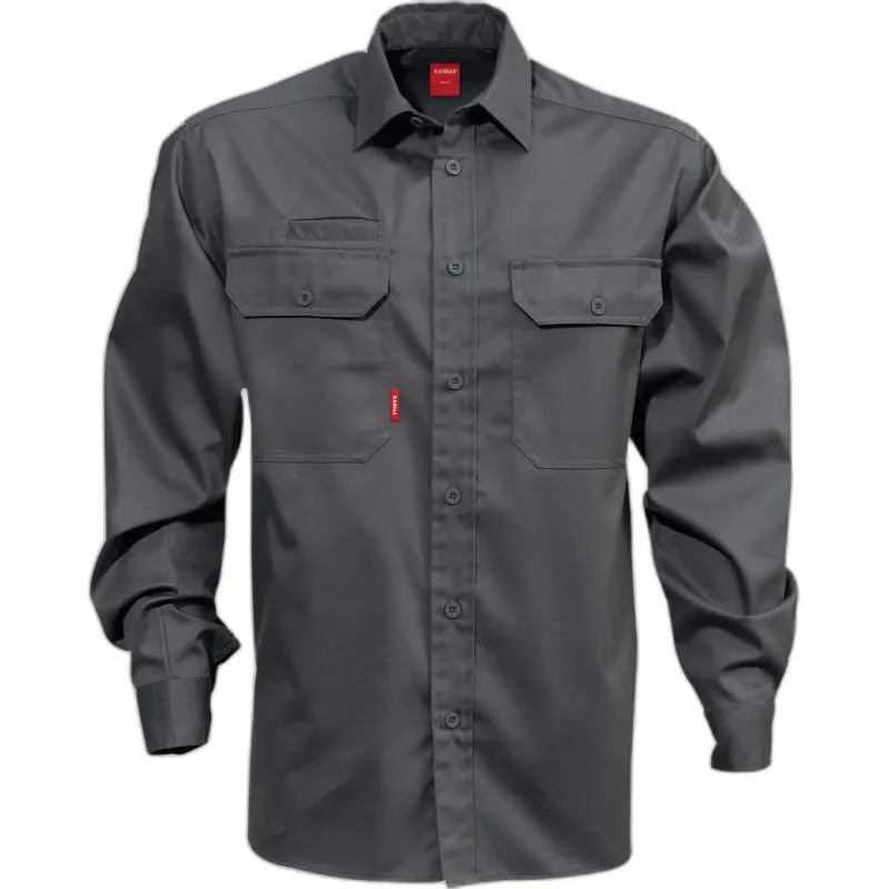 Fristads Langarmshirt aus Baumwolle Fristads 7386 BKS, Gris, – Produktbild 1 von 2