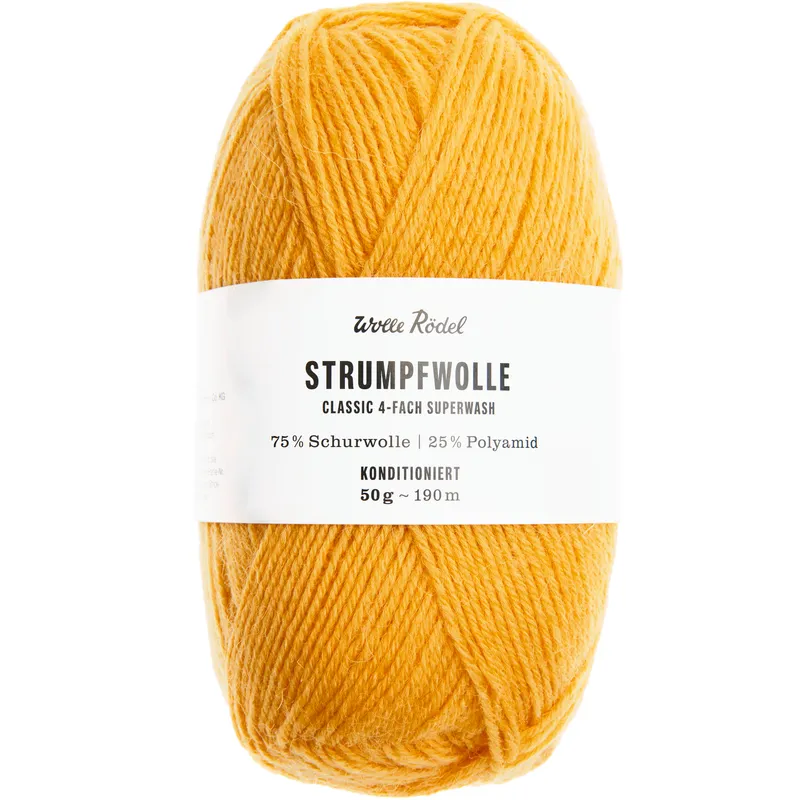 Wolle Rödel Wolle Rödel Strumpfwolle Classic 4fädig Gelb, Gelb, – Produktbild 1 von 1