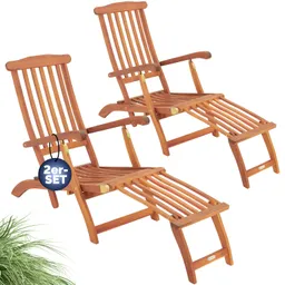 Casaria® Casaria® Gartenliege 2er-Set FSC®-zertifiziert Akazie klappbar 160kg belastbar – Produktbild 1 von 1