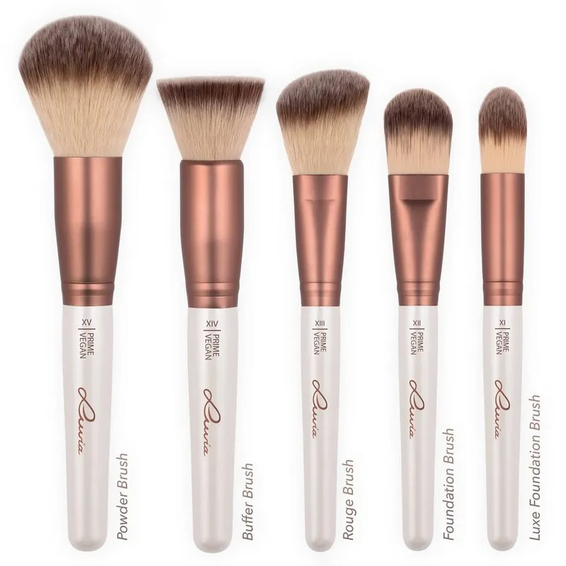 Luvia Cosmetics Kosmetikpinsel-Set PRIME VEGAN ORIGINAL, 15 tlg., Braun|weiß, – Produktbild 1 von 4