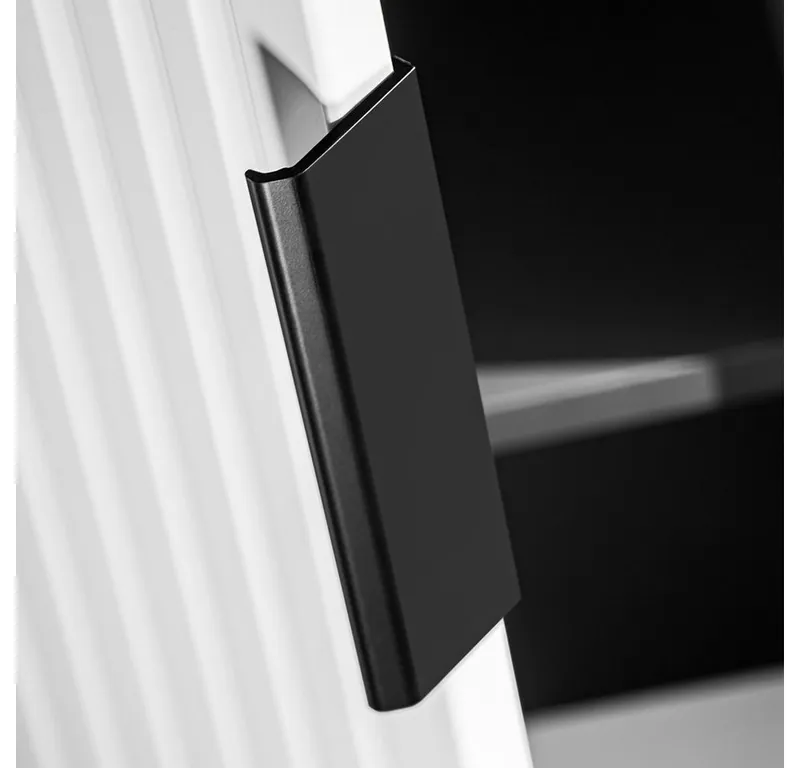 Lomadox Hochschrank ADELAIDE-56-WHITE Badezimmerschrank 1-türig, gerillte Front, B/H/T: 35/140/25 cm, Weiß, – Produktbild 3 von 4