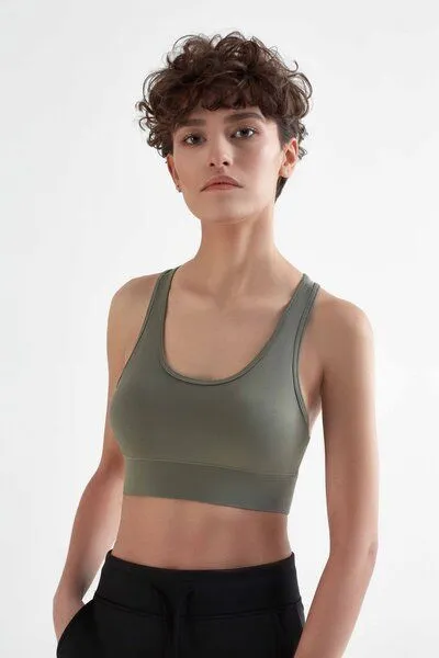 True North True North Damen Bustier aus recyceltem Polyester Yoga Sport BH T1200, Hellgrün, – Produktbild 2 von 4