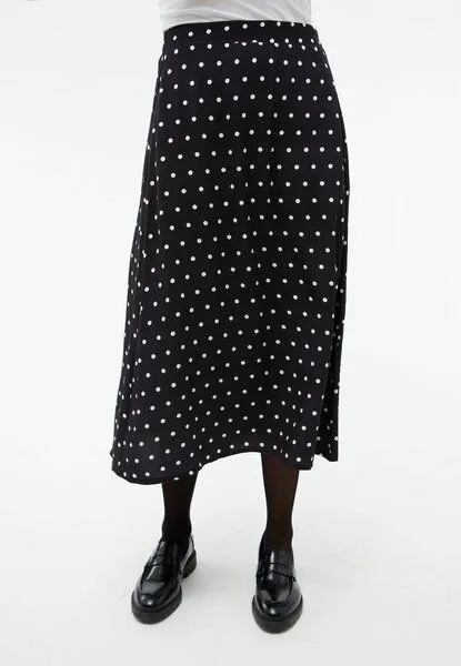 Givn Berlin Givn Berlin Midi Rock GBVANA aus LENZING ECOVERO, Black / white (polkadots), – Produktbild 2 von 4