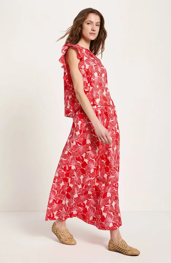 LANIUS Lanius Damen vegan Bluse Rüschen Blüte Rot, Rot, – Produktbild 2 von 2