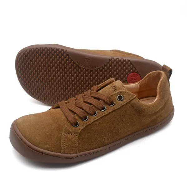 Pololo Pololo Barfuß Sneaker für Erwachsene, chromfrei gegerbtes Leder, Braun, – Produktbild 3 von 4