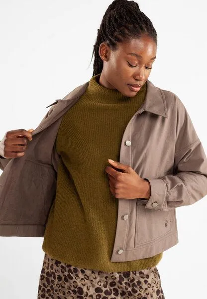 Alma & Lovis Alma & Lovis Softshelljacke aus reiner Bio-Baumwolle | Softshell Army-Jacke, Trüffel (khaki), – Produktbild 3 von 4