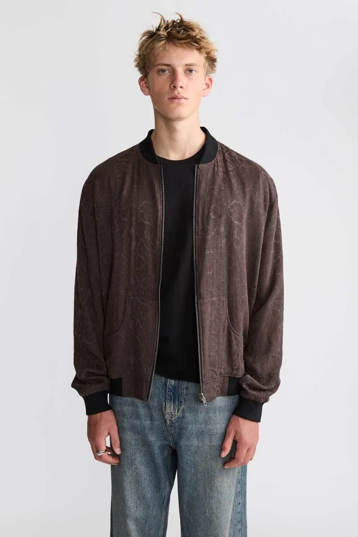 Yahmo Yahmo Herren vegan Jacke Bomber Reversible Laslo Cobra/Schwarz, Braun, – Produktbild 2 von 2