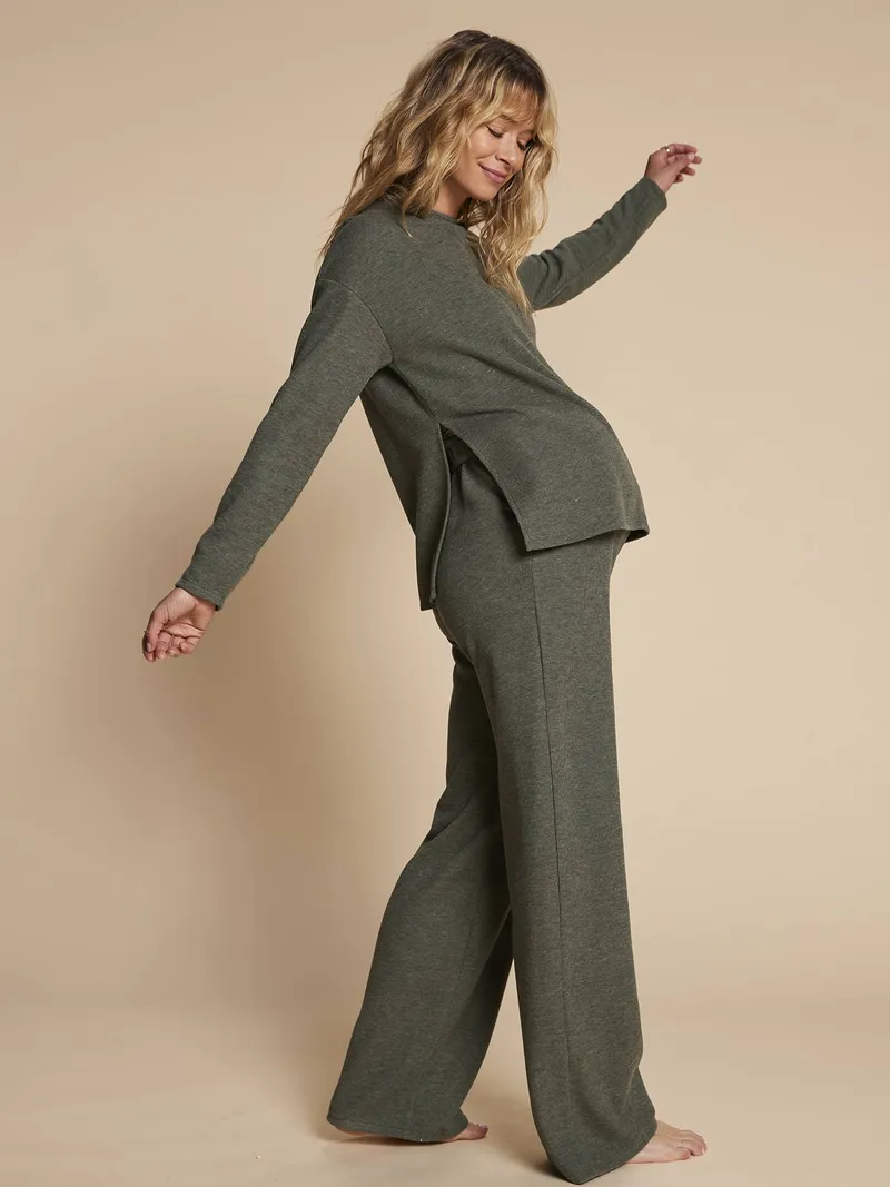 Envie De Fraise 2-teiliges Homewear-Set für Schwangerschaft und Stillzeit ENVIE DE FRAISE, Grün, – Produktbild 4 von 4