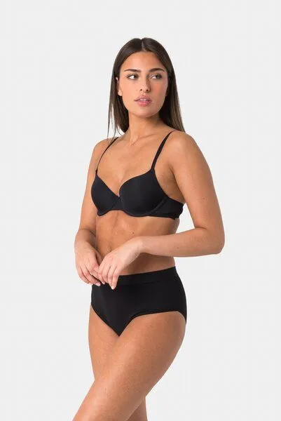 Elsie Elsie Unterhosen Damen 5er Pack Taillenslip aus Baumwolle mit Stretch, 5x schwarz, – Produktbild 2 von 2