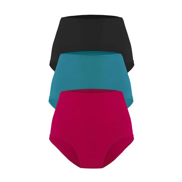 Frija Omina Frija Omina 3er Set Bio-Bio Taillenslip Lille, Schwarz-petrol-beere, – Produktbild 1 von 2