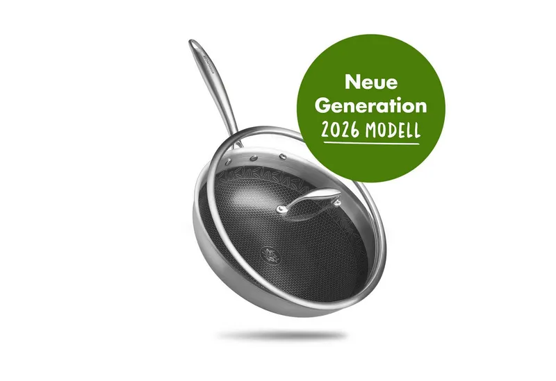 Reishunger Reishunger Wok Premium aus Edelstahl – Für alle Herdarten, Edelstahl (Wok mit Glasdeckel), für Induktions-, Ceran- oder Gasherd – Produktbild 1 von 5