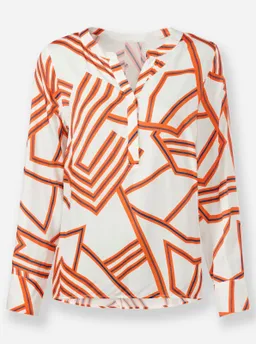 heine Druckbluse weiß-orange-bedruckt – Produktbild 1 von 1