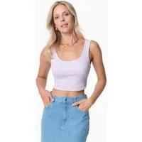 ORGANICATION ORGANICATION IRISS | Ripp-Crop-Top aus TENCEL Modal und Bio-Baumwolle, Soft lilac, – Produktbild 1 von 1