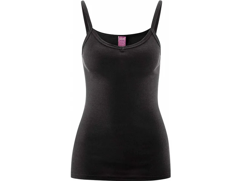 Living Crafts Living Crafts - Damen Spaghettiträger-Top (100% Bio-Baumwolle), Schwarz, – Produktbild 3 von 3
