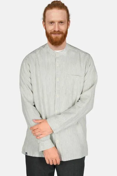 Hanseheld Hanseheld Leinenhemd Fischer Herren, Beige/dunkelgrün gestreift, – Produktbild 3 von 4