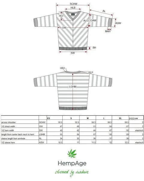 HempAge HempAge Pullover mit V-Ausschnitt Hanf/Biobaumwolle, Glacier (blau), – Produktbild 1 von 4
