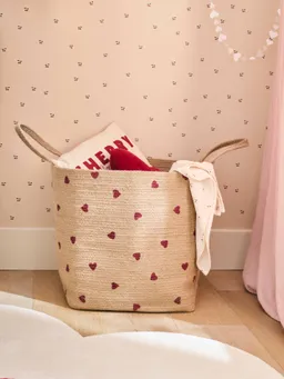 Vertbaudet Geflochtener Aufbewahrungskorb aus Jute HERZ Kinderzimmer – Produktbild 1 von 1