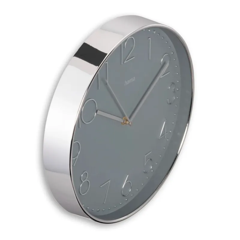 Hama Hama Wanduhr "Korsika", Ø 30 cm, ohne Ticken, Silber/Grau – Produktbild 2 von 2