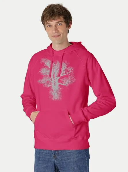 Peaces.bio - handbedruckte Biomode Peaces.bio - handbedruckte Biomode Bio-Herren-Kapuzensweater Chestnut, Pink, – Produktbild 1 von 3