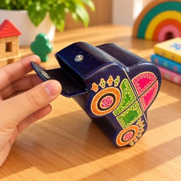 Janselo Auto Kinder-Spardose aus Shanti-Leder in Blau – Produktbild 4 von 4