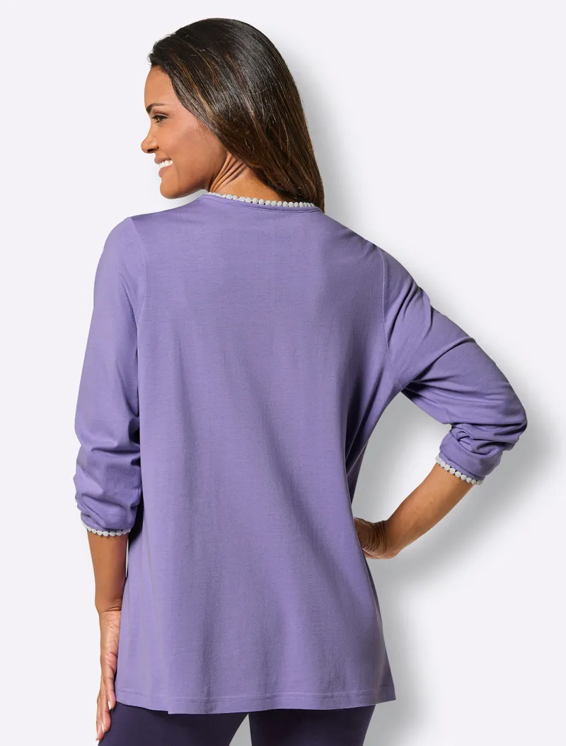 wäschepur Schlafanzug-Shirt lavendel, Lavendel, – Produktbild 2 von 2