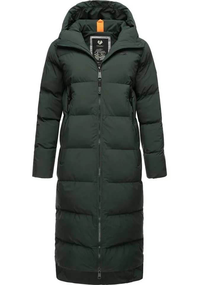 ragwear ragwear Wintermantel Patrise Extralanger Damen Winter Steppmantel mit Gehschlitzen, Grün, – Produktbild 2 von 4