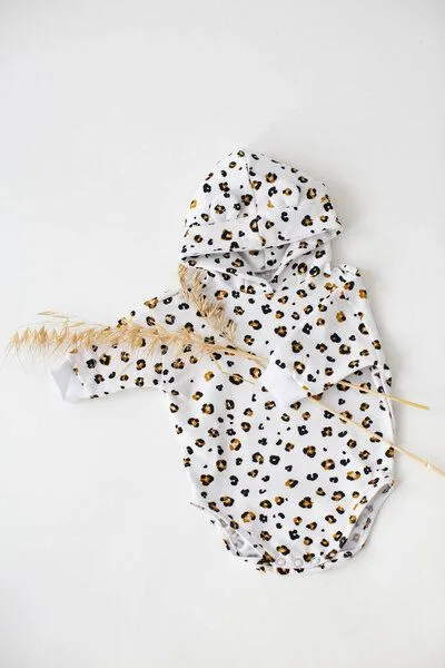 NoniKids Berlin Baby Hoodie *Leopard weiß* Bio Baumwolle | NoniKids Berlin – Produktbild 3 von 3